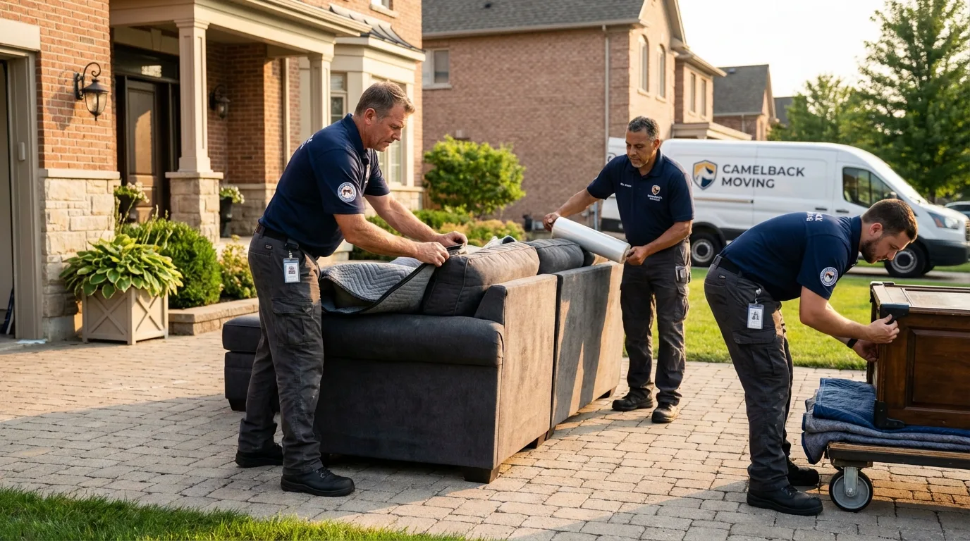 Large estate moving crew wrapping furniture in Williamston, SC